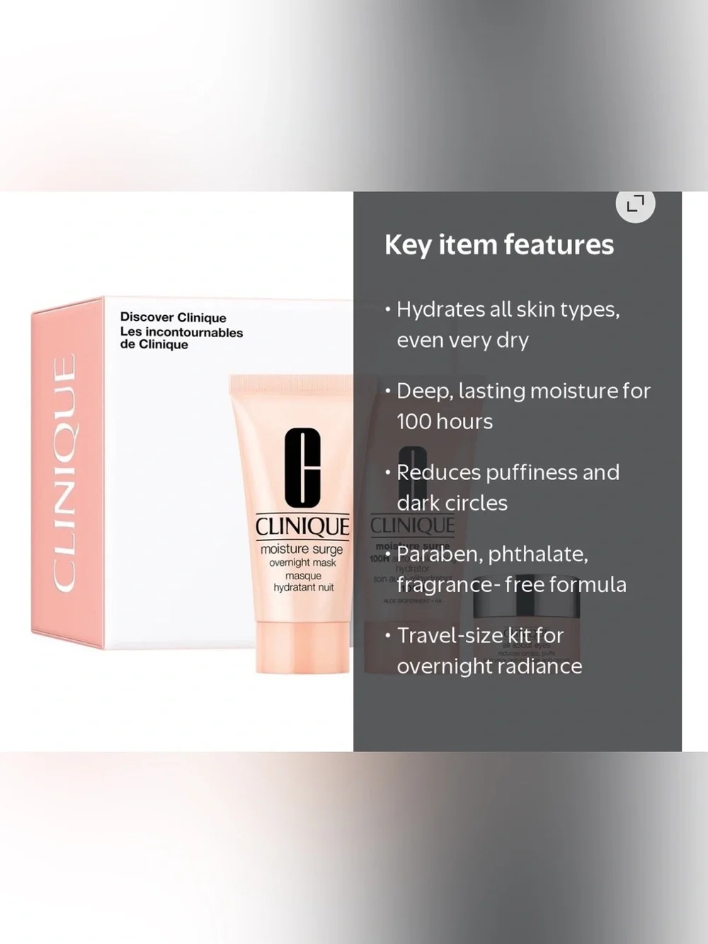 Clinique DISCOVER SET Moisture Surge Travel Size NWT